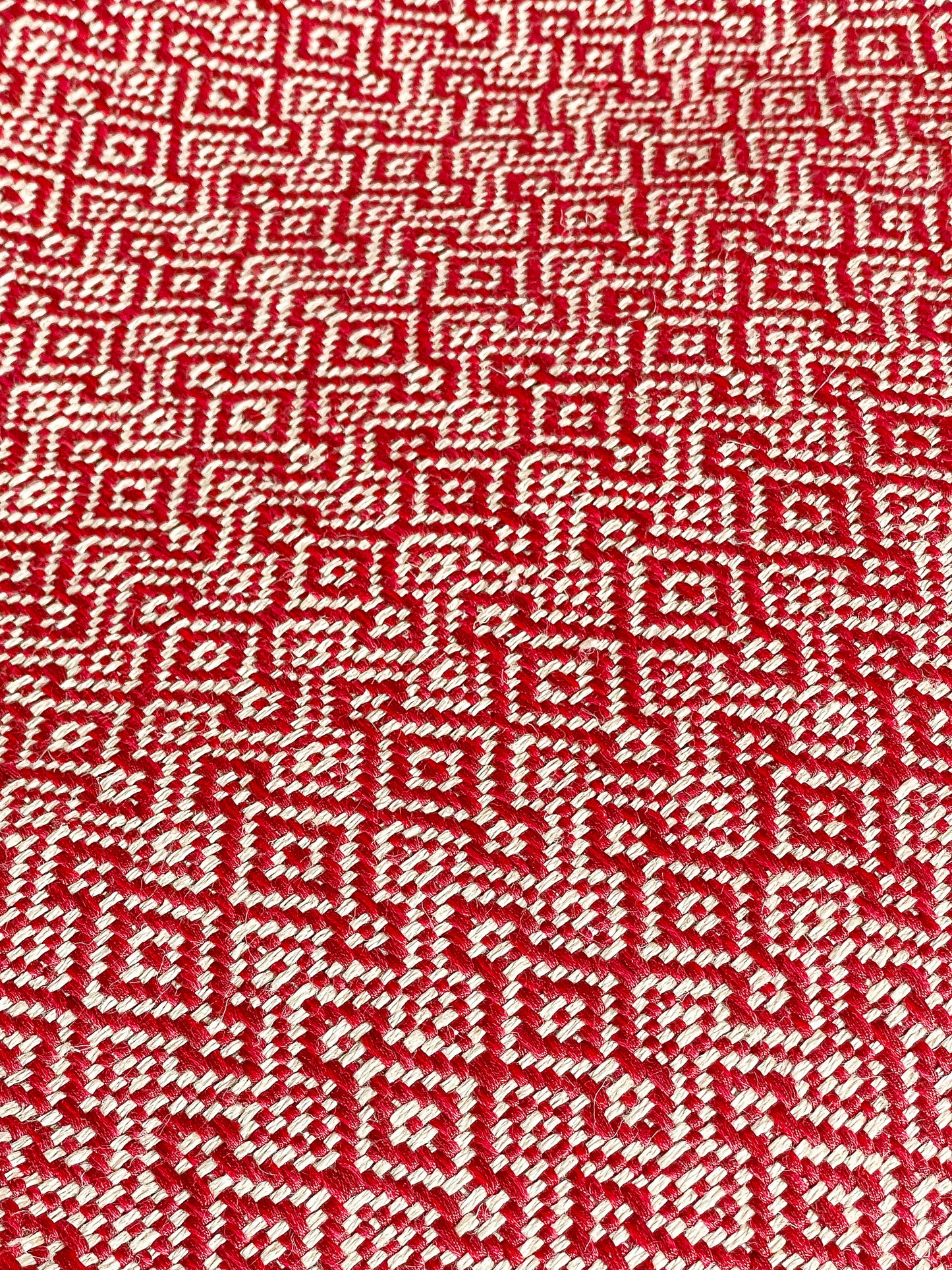 Red and natural pillow cover